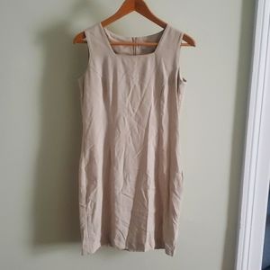 Beige Sleeveless Midi Dress